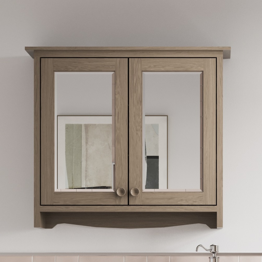 Burlington Guild Dark Oak Wall Mirrored Cabinet | Sanctuary